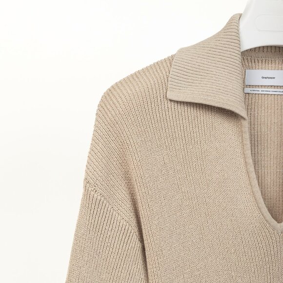 Graphpaper SS/25 Beige Linen Solotex Skipper Knit - Picture 5 of 9
